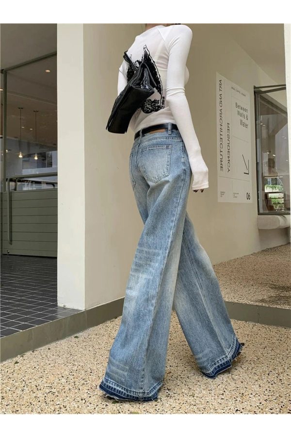 Retro High-Waisted Wide-Leg Jeans for Y2K and 90s Fashion Lovers