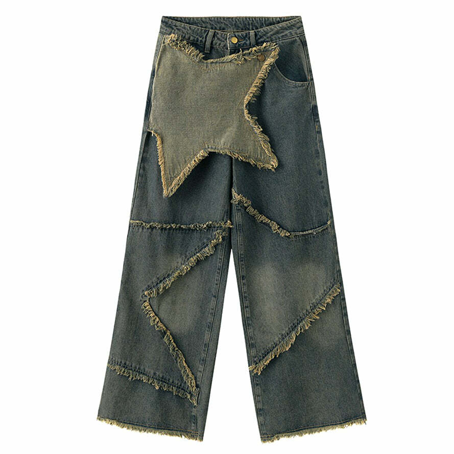 Rock The Scene Y2K Grunge Star Jeans for Effortless Summer Style