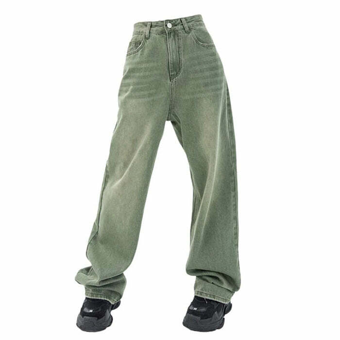 Sage Green Y2K Baggy Jeans for Trendy Summer Outfits and Aesthetic Looks