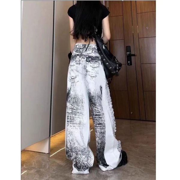 Shattered Chaos Grunge Ripped Jeans for Y2K and 90s Fashion Lovers