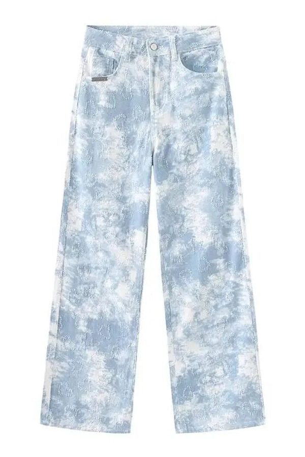 Sky Wash Wide-Leg Jeans: Y2K Fashion Essential for Effortless Style