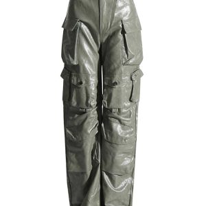 Trendy Bronze Blaze Cargo Pants for Y2K Fashion & Grunge Aesthetic