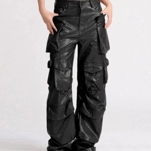 Trendy Bronze Blaze Cargo Pants for Y2K Fashion & Grunge Aesthetic