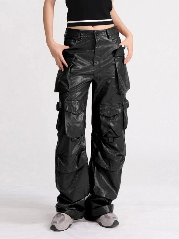 Trendy Bronze Blaze Cargo Pants for Y2K Fashion & Grunge Aesthetic