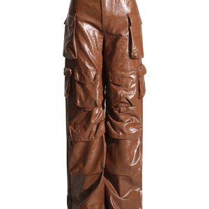 Trendy Bronze Blaze Cargo Pants for Y2K Fashion & Grunge Aesthetic