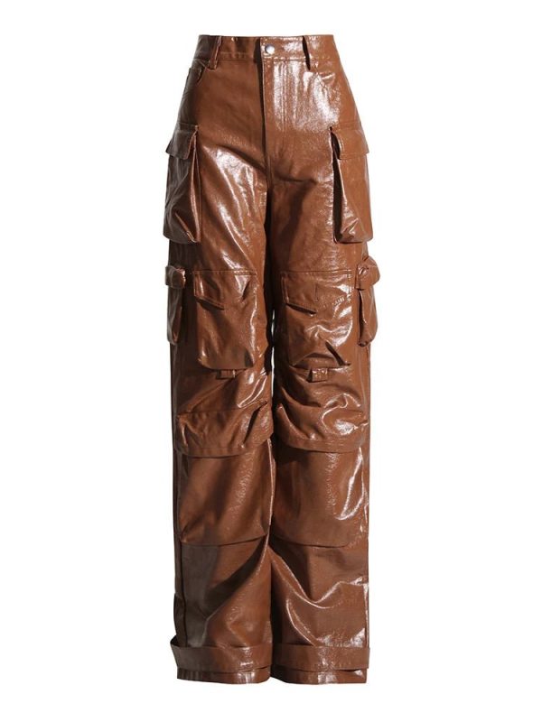 Trendy Bronze Blaze Cargo Pants for Y2K Fashion & Grunge Aesthetic