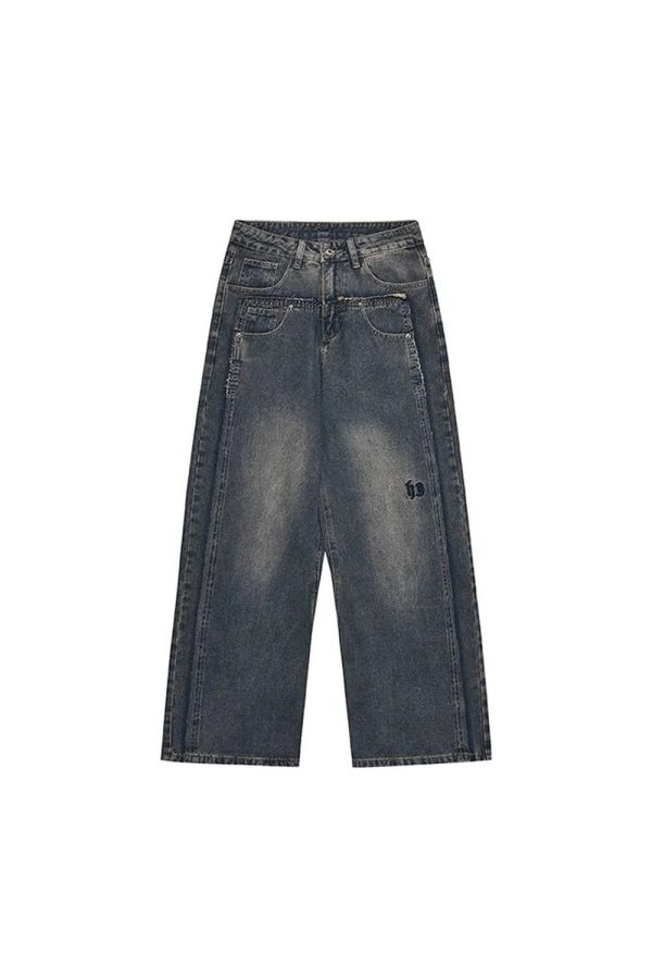 Trendy Extreme Wide-Leg Baggy Jeans for Y2K and 90s Fashion Lovers