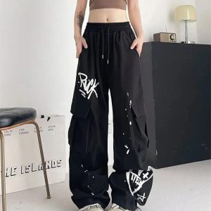 Trendy Graffiti Street Cargo Pants for Y2K and 90s Fashion Lovers