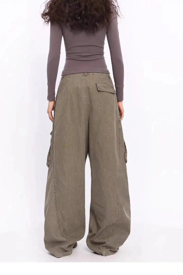 Trendy Oversized Utility Cargo Pants for Y2K and 90s Fashion Lovers