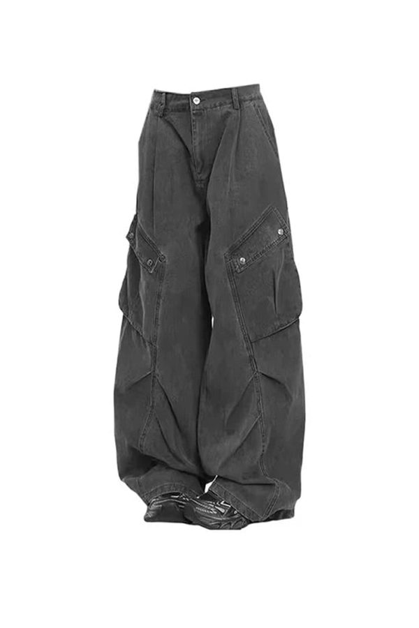 Trendy Oversized Utility Cargo Pants for Y2K and 90s Fashion Lovers