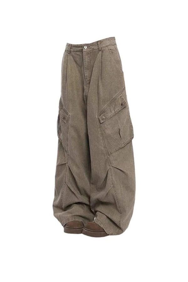 Trendy Oversized Utility Cargo Pants for Y2K and 90s Fashion Lovers