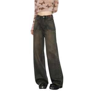 Trendy Y2K Brown Baggy Jeans for Effortless Summer Outfits