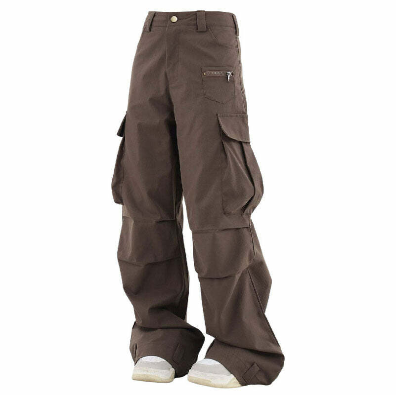 Trendy Y2K Brown Cargo Pants for Effortless Summer Outfits