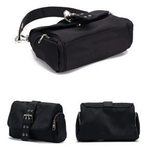 Trendy Y2K Buckled Utility Shoulder Bag for Chic Summer Outfits