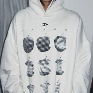 Trendy Y2K Fashion Pixel Core Apple Hoodie for Stylish Summer Outfits