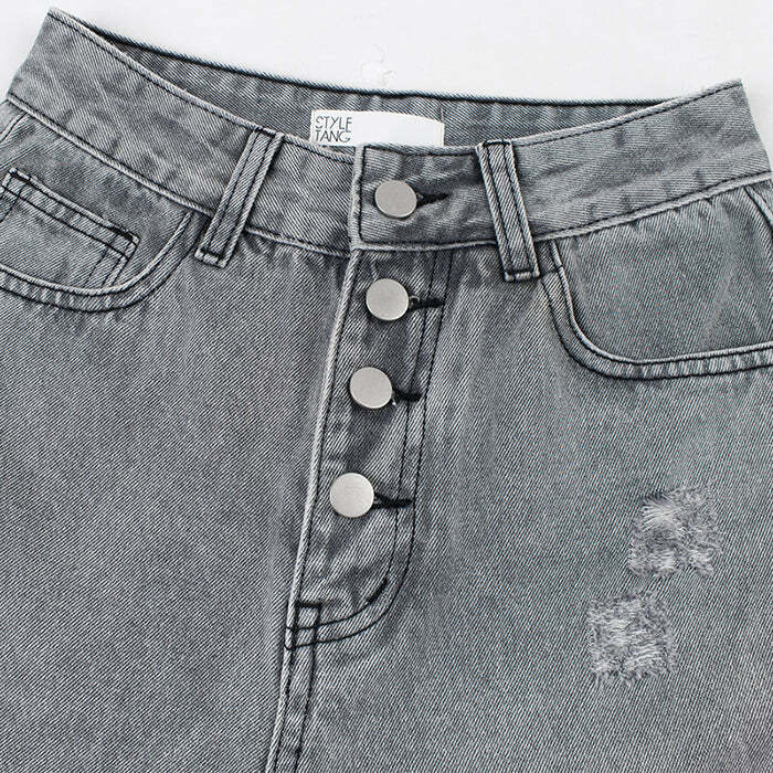 Trendy Y2K Grey Baggy Jeans for Effortless Summer Outfits