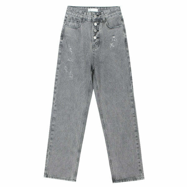 Trendy Y2K Grey Baggy Jeans for Effortless Summer Outfits