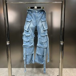 Trendy Y2K Heavy Duty Denim Cargo Pants for Stylish Summer Outfits