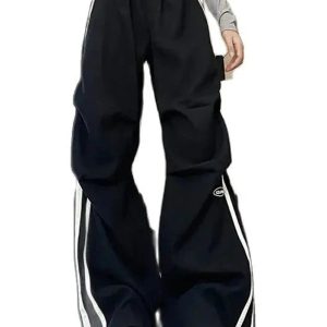 Trendy Y2K Pink Wide-Leg Cargo Pants for Summer Streetwear Style