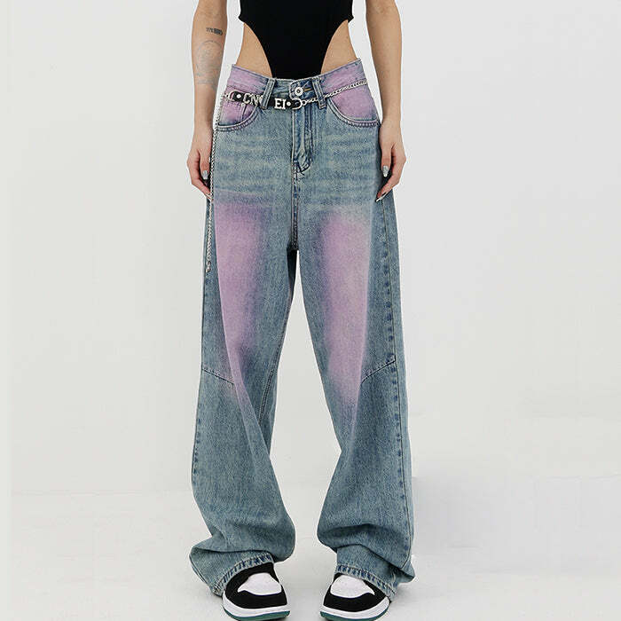 Trendy Y2K Skater Girl Baggy Jeans for Effortless Summer Style