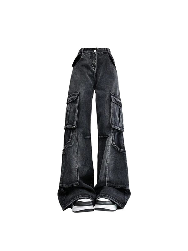 Trendy Y2K Urban Utility Cargo Jeans for Effortless Summer Style