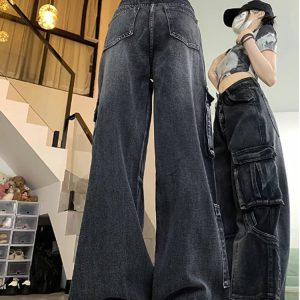 Trendy Y2K Urban Utility Cargo Jeans for Effortless Summer Style