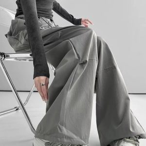 Trendy Y2K Wide-Leg Cargo Pants for Effortless Summer Style