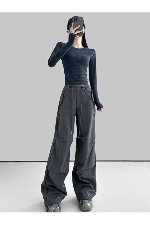 Trendy Y2K Wide-Leg Cargo Pants for Effortless Summer Style