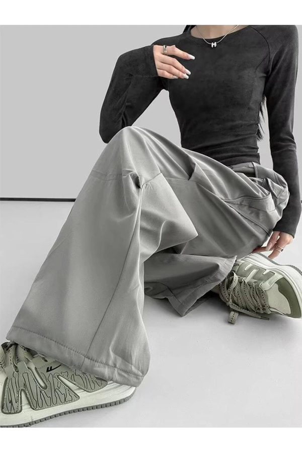 Trendy Y2K Wide-Leg Cargo Pants for Effortless Summer Style