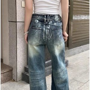 Vintage Fade Wide-Leg Jeans: Y2K Fashion Essential for Effortless Style