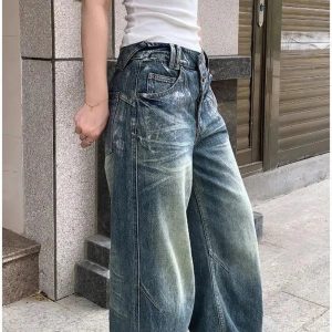 Vintage Fade Wide-Leg Jeans: Y2K Fashion Essential for Effortless Style