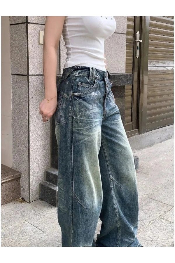 Vintage Fade Wide-Leg Jeans: Y2K Fashion Essential for Effortless Style