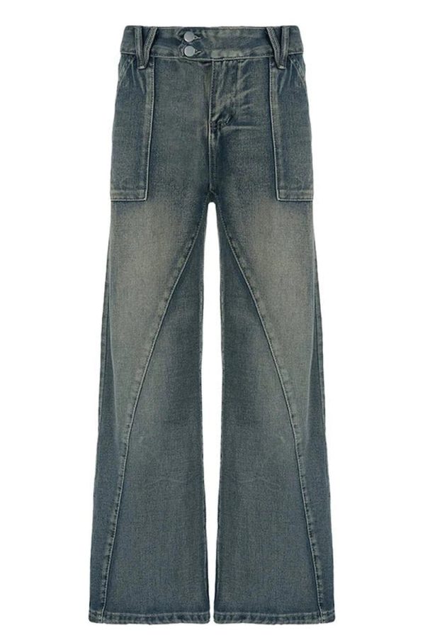 Vintage Washed Baggy Jeans: Y2K Fashion Essential for Effortless Style