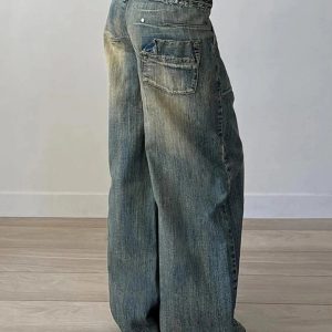 Vintage Washed Baggy Jeans: Y2K Fashion Essential for Effortless Style