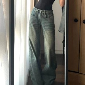 Vintage Washed Wide-Leg Jeans: Embrace Y2K Fashion & 90s Aesthetic