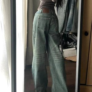 Vintage Washed Wide-Leg Jeans: Embrace Y2K Fashion & 90s Aesthetic