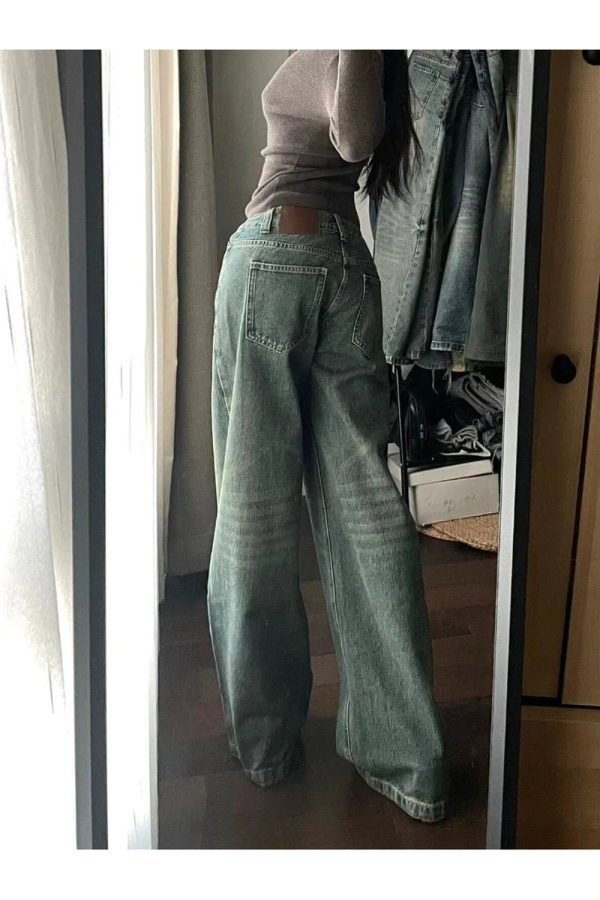 Vintage Washed Wide-Leg Jeans: Embrace Y2K Fashion & 90s Aesthetic