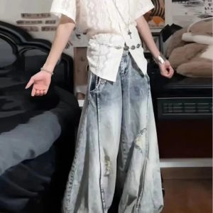 Vintage Y2K Balloon Wide-Leg Jeans for Effortless 90s Fashion Vibes