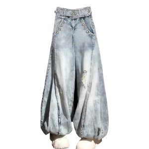 Vintage Y2K Balloon Wide-Leg Jeans for Effortless 90s Fashion Vibes