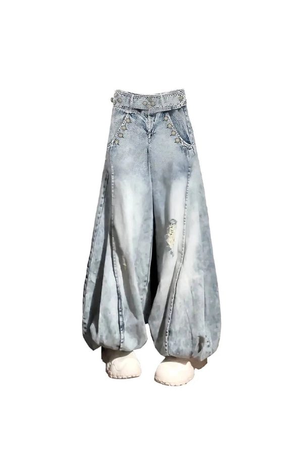 Vintage Y2K Balloon Wide-Leg Jeans for Effortless 90s Fashion Vibes