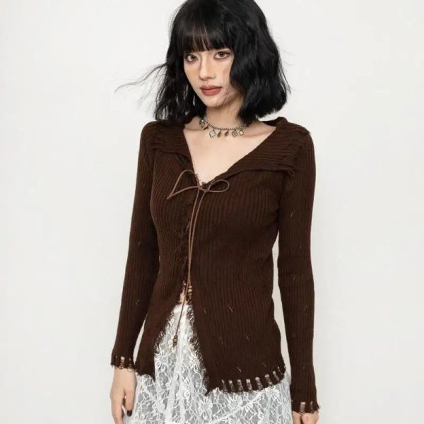 Wanderer Knit Top: Y2K Fashion Essential for Summer Outfits & Aesthetic Looks