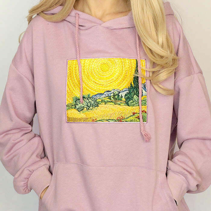 Wheat Field with Cypresses Hoodie - Y2K Grunge Aesthetic Streetwear