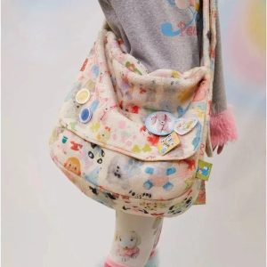 Whimsical Wonderland Y2K Plush Bag for Trendy Summer Outfits