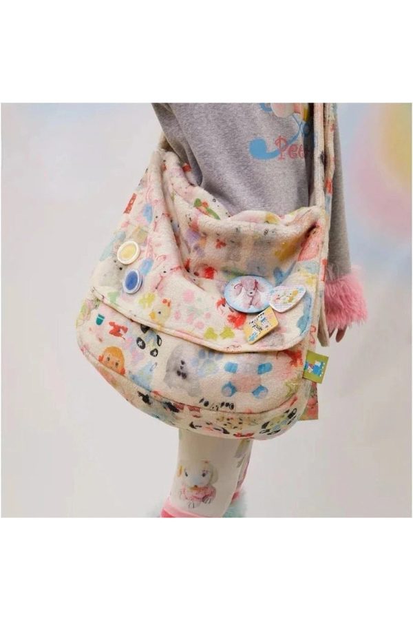 Whimsical Wonderland Y2K Plush Bag for Trendy Summer Outfits