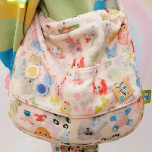 Whimsical Wonderland Y2K Plush Bag for Trendy Summer Outfits