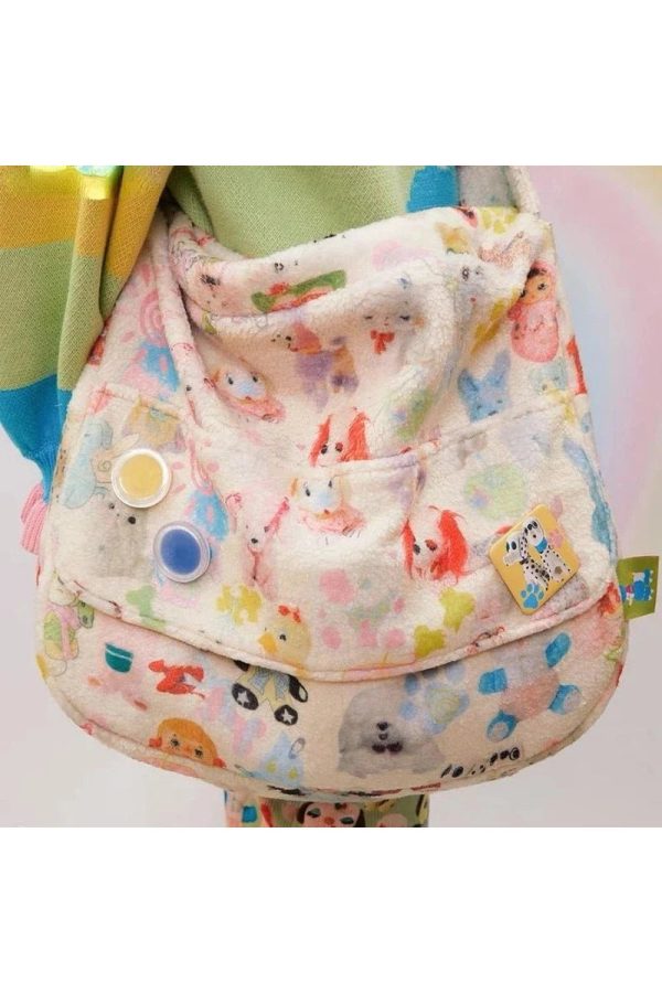 Whimsical Wonderland Y2K Plush Bag for Trendy Summer Outfits