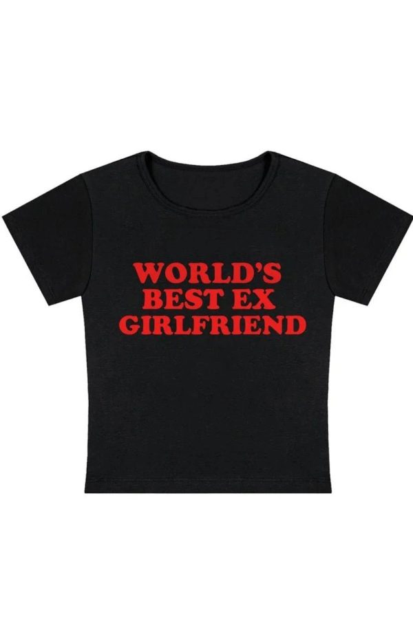 World's Best Ex Girlfriend Y2K Slogan Tee - Trendy Grunge Aesthetic Top