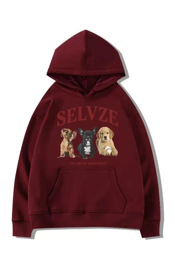 Y2K Aesthetic Cute Puppy Graphic Hoodie for Trendy Summer Outfits