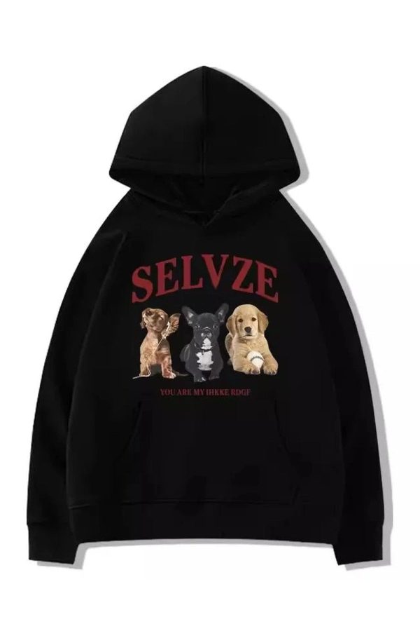 Y2K Aesthetic Cute Puppy Graphic Hoodie for Trendy Summer Outfits