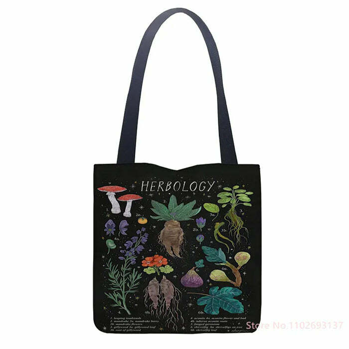 Y2K Aesthetic Herbology Shoulder Bag for Trendy Summer Outfits